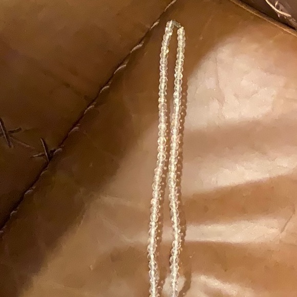 Clear Sparkly Beads Strung On White Cord With Silver-Tone Clasp - Picture 10 of 13